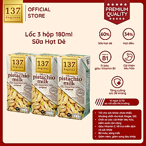 Lốc 3 hộp Sữa hạt Hạt dẻ Nguyên chất 137 DEGREES 180ml
