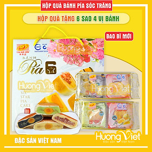 Đặc Sản Sóc Trăng - Hộp Quà Bánh Pía 6 Sao 4 Vị Tân Huê Viên, Bánh Pía Sóc Trăng Chính Hãng, Hộp Quà Tết 2022