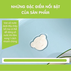 Chậu Tắm Ếch cao cấp cho bé có van thoát nước (kt 85*50*32cm)
