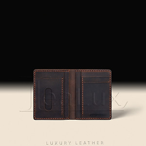 Ví Đứng Da Sáp Đựng Giấy Tờ Cũ Handmade Lealux The Stand Wallet