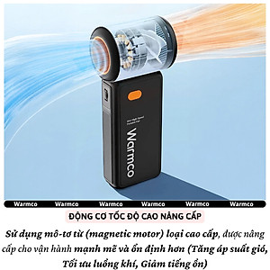 Quạt cầm tay turbo mini siêu mát Pin trâu 5000 mAh, nhỏ gọn linh hoạt hiệu Hotcase WARMCO - 100 chế độ gió, dùng liên tục 18h (tùy mức gió), thiết kế đẹp, bền - hàng nhập khẩu