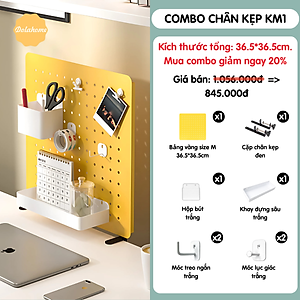 Bảng lỗ Pegboard Dola Home cao cấp kẹp bàn tiết kiệm diện tích không khoan tường để bàn phím, tai nghe, đồ dùng làm việc