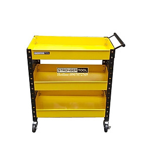XE ĐẨY DỤNG CỤ 3 NGĂN 2 TẤM HÔNG DÙNG CHO GAGARE TIỆM SỬA XE MÁY
