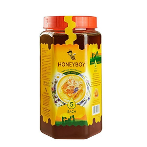 Mật ong thiên nhiên 5 sạch Honeyboy 1kg và Mật ong sữa chúa Honeyboy 100ml
