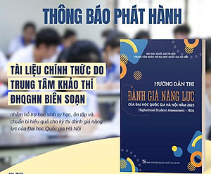 Sách - Hướng dẫn thi đánh giá năng lực của Đại học Quốc gia Hà Nội năm 2025 (Highschool Student Assessment - HSA)