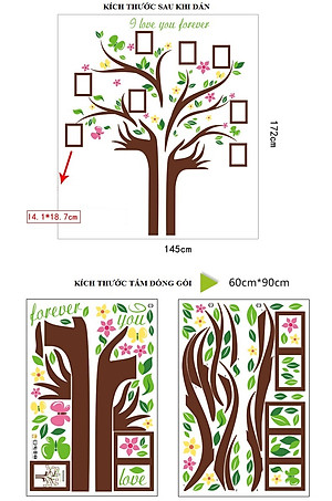 Decal dán tường treo ảnh 14 Amyshop (172 x145 cm)