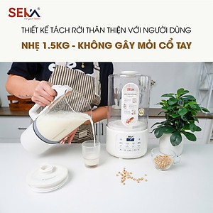 (Phiên Bản Mới) Máy Làm Sữa Hạt Đa Năng 1,5L SEKA E600 Chống Trào, Chống Ồn, 8 Chức Năng - Hàng Chính Hãng