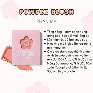 Phấn Má Hồng Daisy Doll By Mary Quant Nhật Bản Siêu Mịn Màu O-01 Warm Orange Hộp Kèm Cọ 8.3g