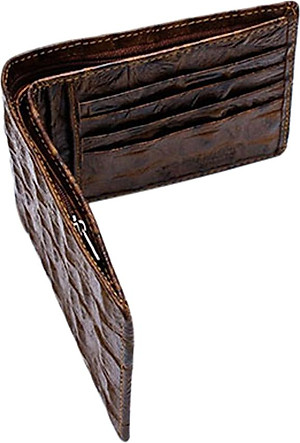 Ví Nam Vân Cá Sấu Huy Hoàng HT2118 (12.5 x 10 cm) - Nâu