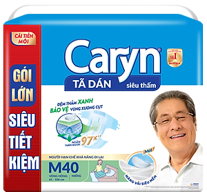 Tã Dán Siêu Thấm Caryn Gói Siêu Tiết Kiệm M40 (40 Miếng)