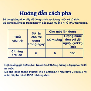 Sữa bột Enfamil A+ Neuropro 2 830g với DHA giúp phát triển não bộ cho trẻ từ 6 –12 tháng tuổi