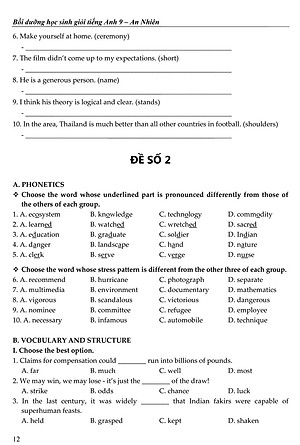 Sách Bồi Dưỡng Học Sinh Giỏi Tiếng Anh Lớp 9