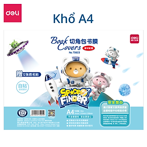 Set Decal Bọc Sách Vở Dán Bìa Trong Suốt Chống Nước Nhiều Kích Cỡ Deli - Bọc SGK Vở Sổ Tay Ghi Chép Truyện Tiều Thuyết - Lưu Trữ Bền Đẹp - 70603 / 70602 / 70601