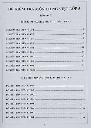 Combo Sách - Đề kiểm tra Tiếng Việt 5 học kì I + II