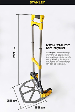 Xe Đẩy Tay 2 Bánh Cao Cấp Có Thể Gấp Gọn Stanley FT516