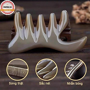 Lược sừng trâu răng thưa đa năng dùng massage đầu, ấn huyệt, gỡ rối tóc