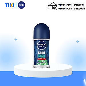 Lăn ngăn mùi NIVEA MEN Cool Kick Mát Lạnh - Siêu Khô Thoáng (50ml) - 83188