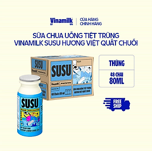 Thùng 48 Chai x 80ml Sữa Chua Uống Vinamilk Susu Hương Việt Quất Chuối