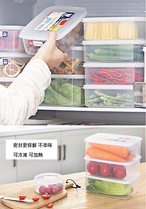Hộp nhựa cao cấp bảo quản thực phẩm hình chữ nhật 830ml - Hàng nội địa Nhật