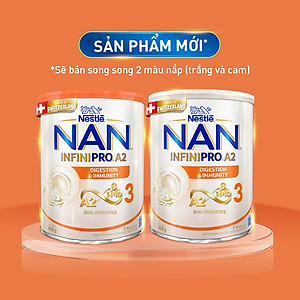 Sữa bột NAN INFINIPRO A2 3 với công thức đầu tiên chứa đạm A2, 6HMO & Lợi khuẩn kép nhập khẩu Thụy Sĩ - Hộp 800g (2 - 6 tuổi)