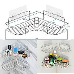 Kệ Góc Nhà Tắm INOX 304 dán tường gạch men siêu chắc
