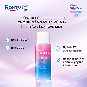 Sữa chống nắng nâng tông Skin Aqua Tone up Lavender cho da tối màu & da vàng Sunplay Skin Aqua Tone Up UV Milk Lavender SPF 50+ PA++++ 50g