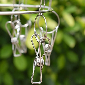 Móc Treo Quần Áo, Móc Phơi Đồ Trẻ Em Inox Kiểu Tròn 20 Kẹp Thương Hiệu TOKDODO