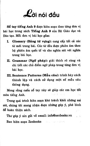 Sách Sổ Tay Tiếng Anh Lớp 9 (Tái Bản)