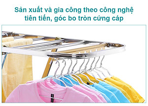 Giàn phơi để sàn - Giá phơi đồ có kệ phơi giày, vớ - NKT815B