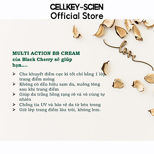 Combo Kem Nền Kem Chống Nắng Che Khuyết Điểm Kiềm Dầu Dưỡng Trắng Chống Nhăn Cho Da Nhạy Cảm Cellkey-Scien BB Sun Cream (80ml)