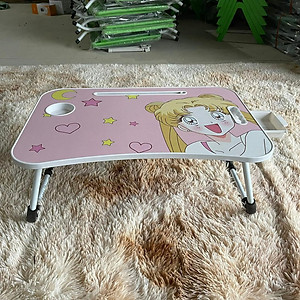 Bàn học sinh gấp gọn thông minh có khe máy tính bảng, khay để ly - chân bàn sơn tĩnh điện