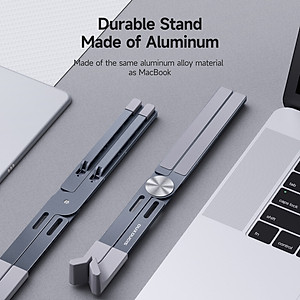 Giá Đỡ nhôm nguyên khối dành cho Laptop, Macbook, iPad Dux Ducis X-Shape Folding điều chỉnh độ cao, tản nhiệt_ Hàng chính hãng