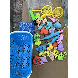 Đồ Chơi Câu Cá Cho Bé Nam Châm 28 Chi Tiết Có Bể Phao Tặng Kèm Đồ Bơm Tay - Bộ Câu Cá Cho Bé Trò Chơi Giải Trí