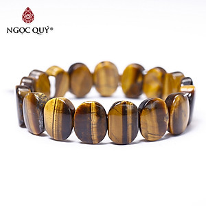 Vòng tay bản đá mắt hổ vàng nâu mệnh thổ, kim - Ngọc Quý Gemstones