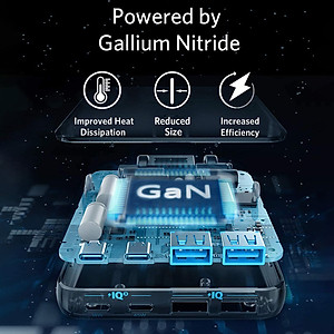 Adapter sạc Anker 4 cổng 63W / 45W GaN + PIQ 3.0 PowerPort Atom III Slim Tích Hợp USB Type-C - A2046 - Hàng chính hãng