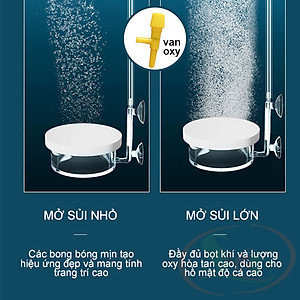 Đầu sủi oxy acrylic siêu mịn bọt khí oxy nhuyễn hòa tan bể cá tép thủy sinh