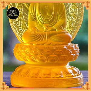 Tượng phật A Di Đà lưu ly cao 18cm tượng ADIDA trang trí để xe ô tô đồ thờ cúng phong thủy Diệu Tâm