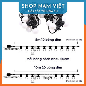 [Cao Cấp] Dây Led Ping Pong G50 Siêu Bền Chịu Mưa Nắng Trang Trí Ngoài Trời - Chính Hãng NAVIVU