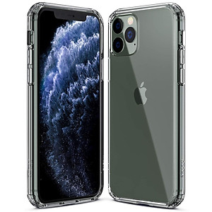 Ốp Lưng Kính Cường Lực Trong Suốt Hoàn Toàn. Lưng Kính Không Ố Vàng, Viền Máy Dẻo Cho Iphone 11/ 11 Pro/ 11 Pro Max