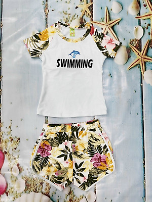 Bộ Đồ Bơi Nữ Quần Đùi Áo Cộc Tay