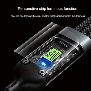 Dây Sạc Nhanh, Cáp Sạc 3 Đầu Công Suất Tối Đa 100W, Sạc Tất Cả Các Dòng Máy, Dây Dài 1-1.2m Loại Dây Dù Chống Đứt - Hàng Nhập Khẩu