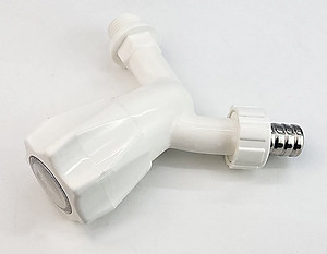 Bộ 3 vòi hồ tay núm tròn nhựa PP trắng, thân ngắn, ren 21-27mm Eurolife EL-HN05 (Trắng) (3 cái)