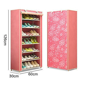 Tủ Vải Đựng Giày Dép 7 Tầng Họa Tiết Nhiều Màu