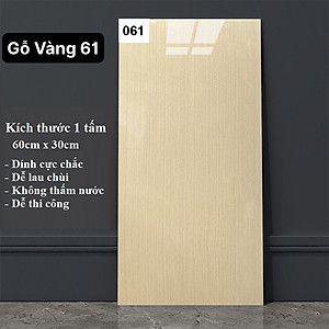 Bộ 15 Tấm Xốp Dán Tường 3D PVC Gỗ Kem 60x30cm Keo Sẵn Dày 2,5mm Cao Cấp, Sang Trọng