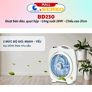 Quạt Bàn Đảo 2 Tấc Senko BD230 - Hàng Chính Hãng - Màu Ngẫu Nhiên