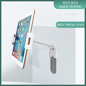 Giá Đỡ Điện Thoại Máy Tính Bảng (4-12 inches) Đề Bàn Hoặc Treo Tường Hợp Kim Nhôm Nguyên Khối Cao Cấp – Gấp Gọn Tiện Lợi – Hàng Chính Hãng