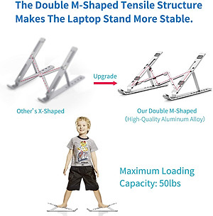 Đế Tản Nhiệt Dành Cho Macbook, Laptop PaKaSa (Tùy Chỉnh Độ Cao Và Gấp Gọn - Chất Liệu Hợp Kim Nhôm - Có 07 Vị Trí Điều Chỉnh Góc Độ ) -Hàng Chính Hãng