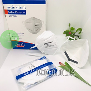Khẩu trang Mayan PM2.5 BH9501 đệm mũi lọc kháng khuẩn than hoạt tính, Khẩu trang N95 cao cấp