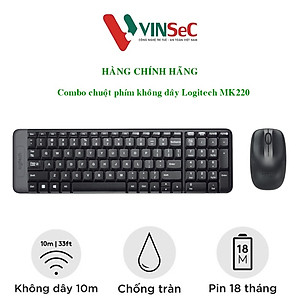 Bộ Bàn Phím Và Chuột Logitech MK220 Không Dây - Hàng chính hãng