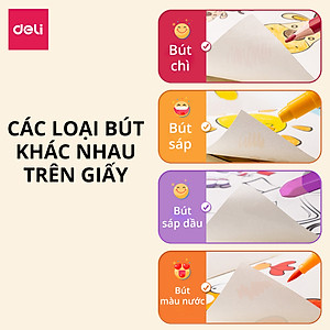 Vở Vẽ Học Sinh Tập Tô Màu Cho Bé A4 Deli - Sổ Tô Màu 60/100 Trang Sổ Vẽ Học Sinh Giấy Dày Mịn Chất Liệu An Toàn